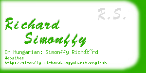 richard simonffy business card
